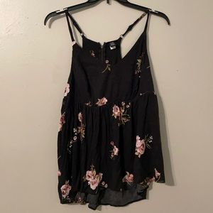 Torrid floral tank top with a zipper detailing on back size 0